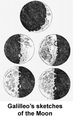 Galileo's observations of the moon
