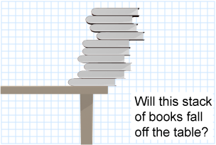 Will this stack of books fall off the edge of the table?