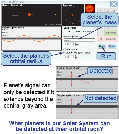 How to use the extrasolar planets simulation