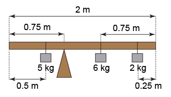 Diagram of all weights on balance beam