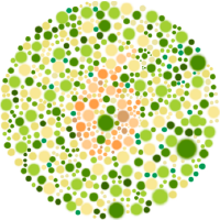 If you cannot see a number in this image, then you may experience red-green color blindness