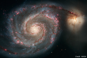 High resolution image of the “Whirlpool Galaxy” taken with the Hubble Space Telescope