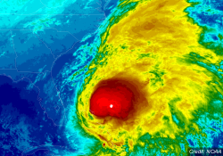 Infrared satellite image of hurricane Noel (credit:  NOAA)