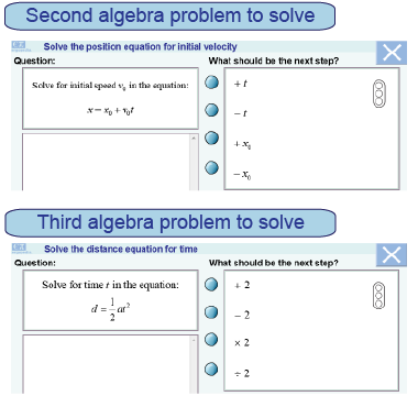 The other two algebraic expressions to solve