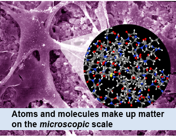 Atoms and molecules have size scales in the microscopic world