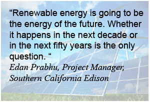 Renewable energy quotation from Edan Prabhu