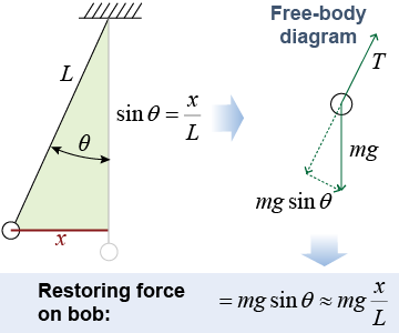 Free-body diagram for a pendulum