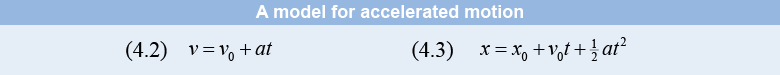 Model for accelerated motion