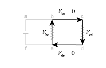 A simple closed loop through two resistors.