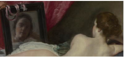 Mirror reflection in the painting <i>Venus and Cupid</i> by Diego Velasquez